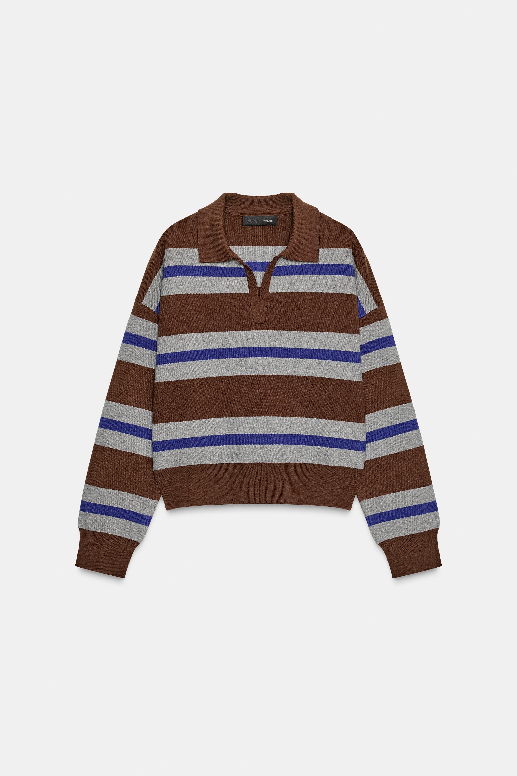 STRIPED POLO SWEATER